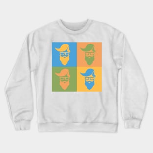 Pop art style hipster Crewneck Sweatshirt